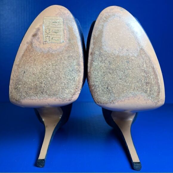 Casadei Womens Peep Toe Blue Suede High Stiletto Platform Heels 8.5B - Picture 8 of 12